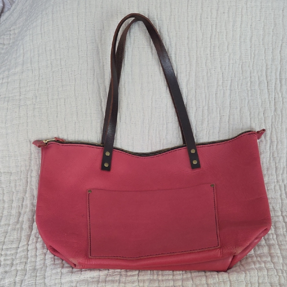 Portland Leather Pink Tote Bag Discontinued Color